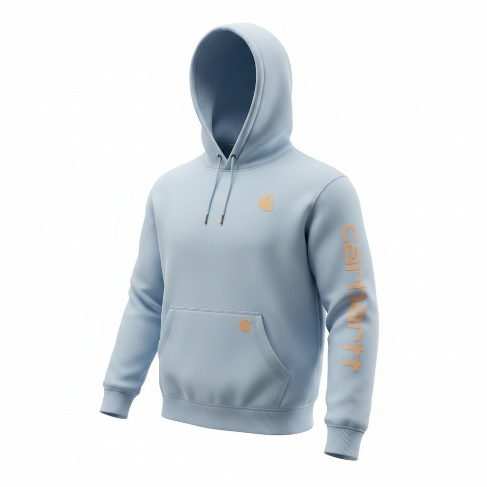 Carhartt Hoodie Women 2X Baby Blue‎ Midweight Graphic Sweatshirt TS0288-W